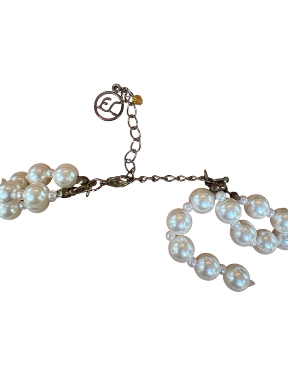 Erica Lyons Vintage Crystalline Pearl Cluster Statement Necklace - Picture 2 of 7